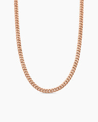 Curb Chain Necklace in 18K Rose Gold, 6mm