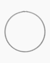 Curb Chain Necklace in Platinum, 6mm