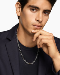 DY Madison® Chain Necklace in Sterling Silver with 18K Yellow Gold, 6mm