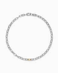 DY Madison® Chain Necklace in Sterling Silver with 18K Yellow Gold, 8.5mm