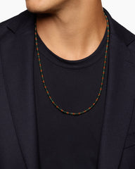 Spiritual Beads Necklace in 18K Yellow Gold with Bloodstone and Red Jasper, 4mm