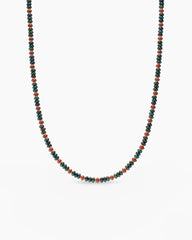 Spiritual Beads Necklace in 18K Yellow Gold with Bloodstone and Red Jasper, 4mm