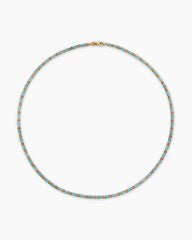 Spiritual Beads Necklace in 18K Yellow Gold with Indicolite and Mandarin Garnet, 4mm