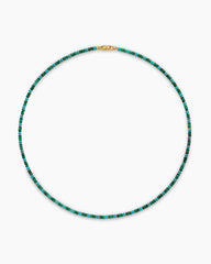 Spiritual Beads Necklace in 18K Yellow Gold with Malachite and Turquoise, 4mm