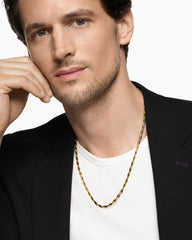 Streamline® Faceted Chain Necklace in 18K Yellow Gold with Forged Carbon, 4.3mm