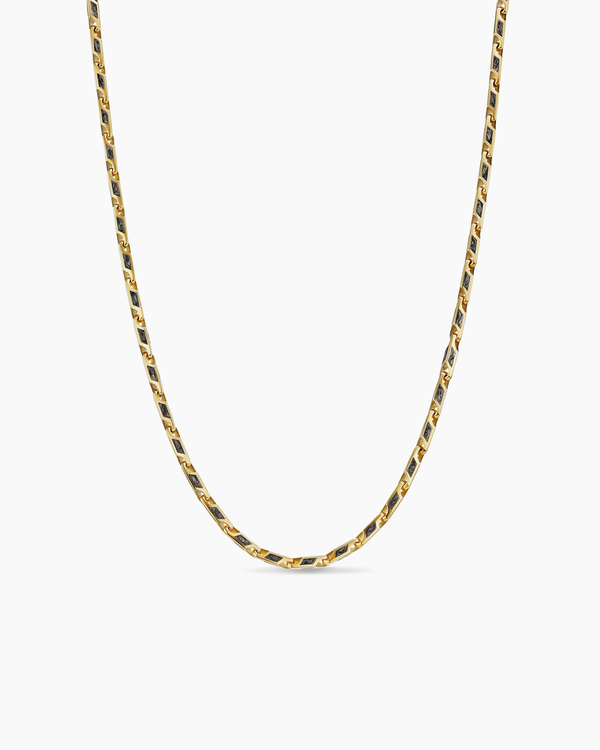 Streamline® Faceted Chain Necklace in 18K Yellow Gold with Forged Carbon, 4.3mm