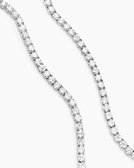 Tennis Necklace in 18K White Gold with Diamonds, 3mm