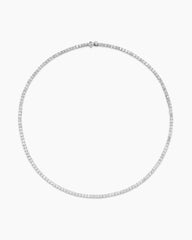 Tennis Necklace in 18K White Gold with Diamonds, 3mm