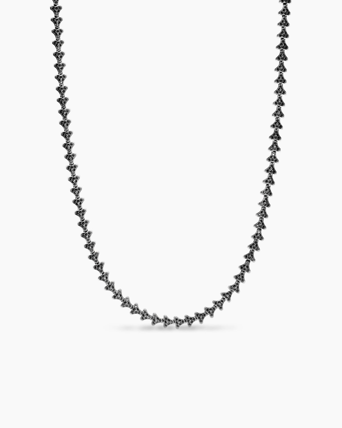 Armory® Necklace in Sterling Silver with Black Diamonds, 7.5mm