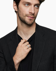 Streamline® Pavé Three Row Band Ring in Sterling Silver with Diamonds, 8.5mm