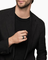 Streamline® Pavé Three Row Band Ring in Black Titanium with Black Diamonds, 8.5mm