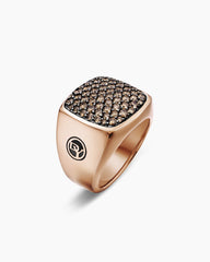 Streamline® Signet Ring in 18K Rose Gold with Cognac Diamonds, 19mm