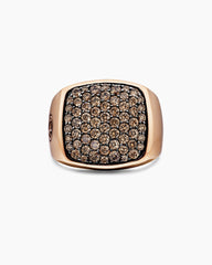 Streamline® Signet Ring in 18K Rose Gold with Cognac Diamonds, 19mm