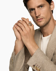 Streamline® Signet Ring in 18K Rose Gold with Cognac Diamonds, 19mm