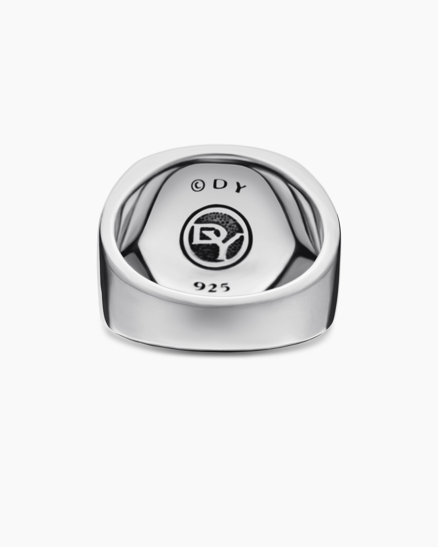 Streamline® Signet Ring in Sterling Silver with Black Diamonds, 19mm