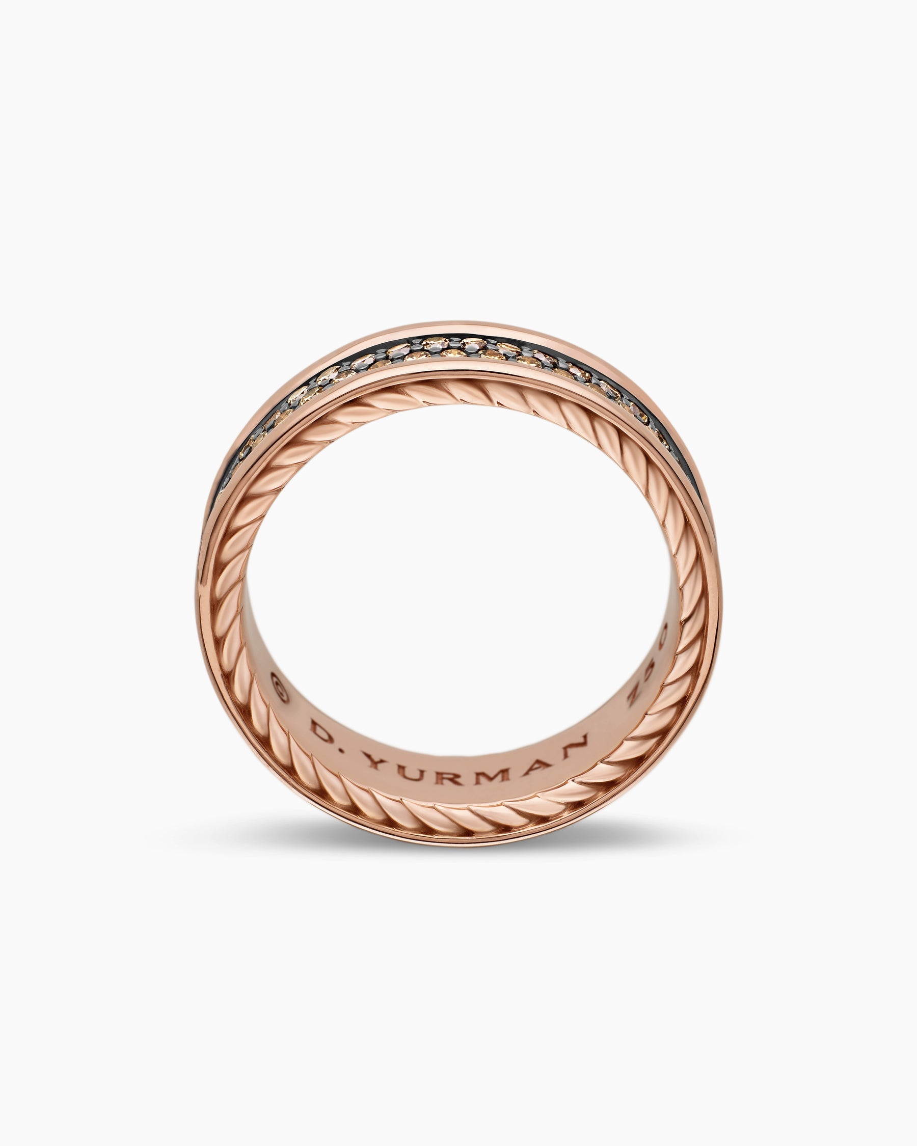 Streamline® Two Row Band Ring in 18K Rose Gold with Cognac Diamonds, 6.5mm
