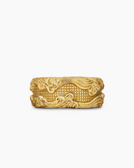 Waves Band Ring in 18K Yellow Gold, 10.5mm