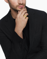 Waves Band Ring in 18K Yellow Gold, 10.5mm