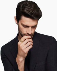 Waves Band Ring in 18K Yellow Gold with Cognac Diamonds, 10.5mm