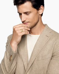 Waves Band Ring in 18K Yellow Gold with Diamonds, 10.5mm