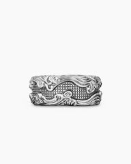 Waves Band Ring in Sterling Silver, 10.5mm