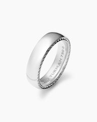 Streamline® Band Ring in 18K White Gold, 6mm