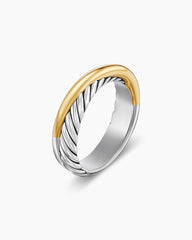 Crossover Band Ring in Sterling Silver with 18K Yellow Gold, 5.3mm