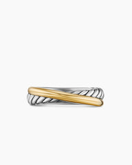 Crossover Band Ring in Sterling Silver with 18K Yellow Gold, 5.3mm
