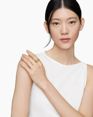 Crossover Ring in 18K Yellow Gold with Diamonds, 12mm