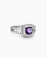 Petite Albion® Ring in Sterling Silver with Amethyst and Diamonds, 7mm