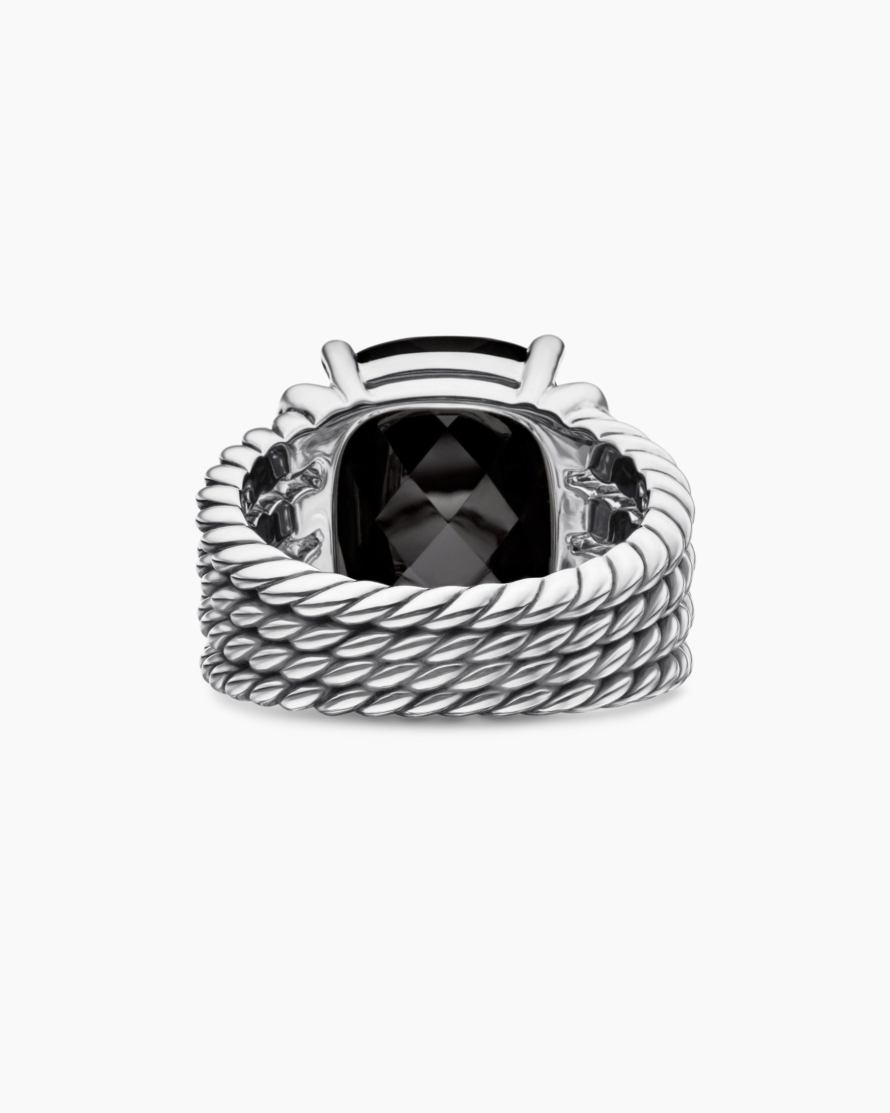 Wheaton® Ring in Sterling Silver with Black Onyx and Diamonds, 16mm