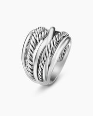 Crossover Ring in Sterling Silver, 17mm