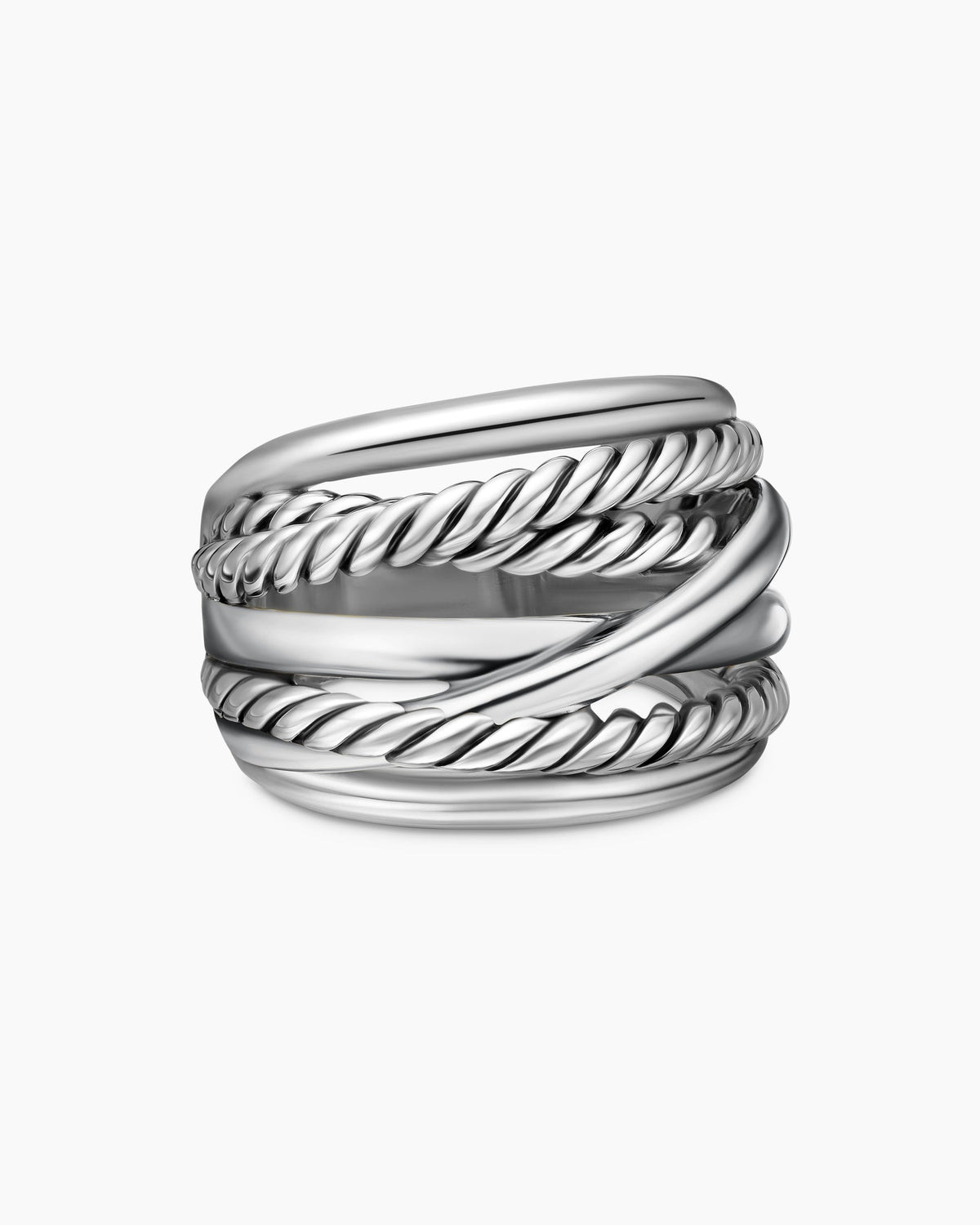 Crossover Ring in Sterling Silver, 17mm