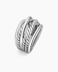 Crossover Ring in Sterling Silver, 14.7mm