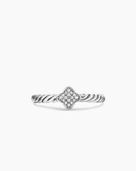 Cable Collectibles® Quatrefoil Stack Ring in Sterling Silver with Pavé Diamonds, 6.6mm
