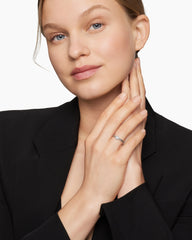 Cable Collectibles® Quatrefoil Stack Ring in Sterling Silver with Pavé Diamonds, 6.6mm