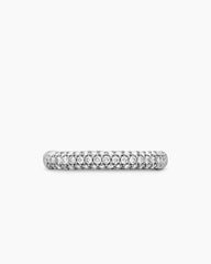 Petite Pavé Stack Ring in Sterling Silver with Diamonds, 3mm