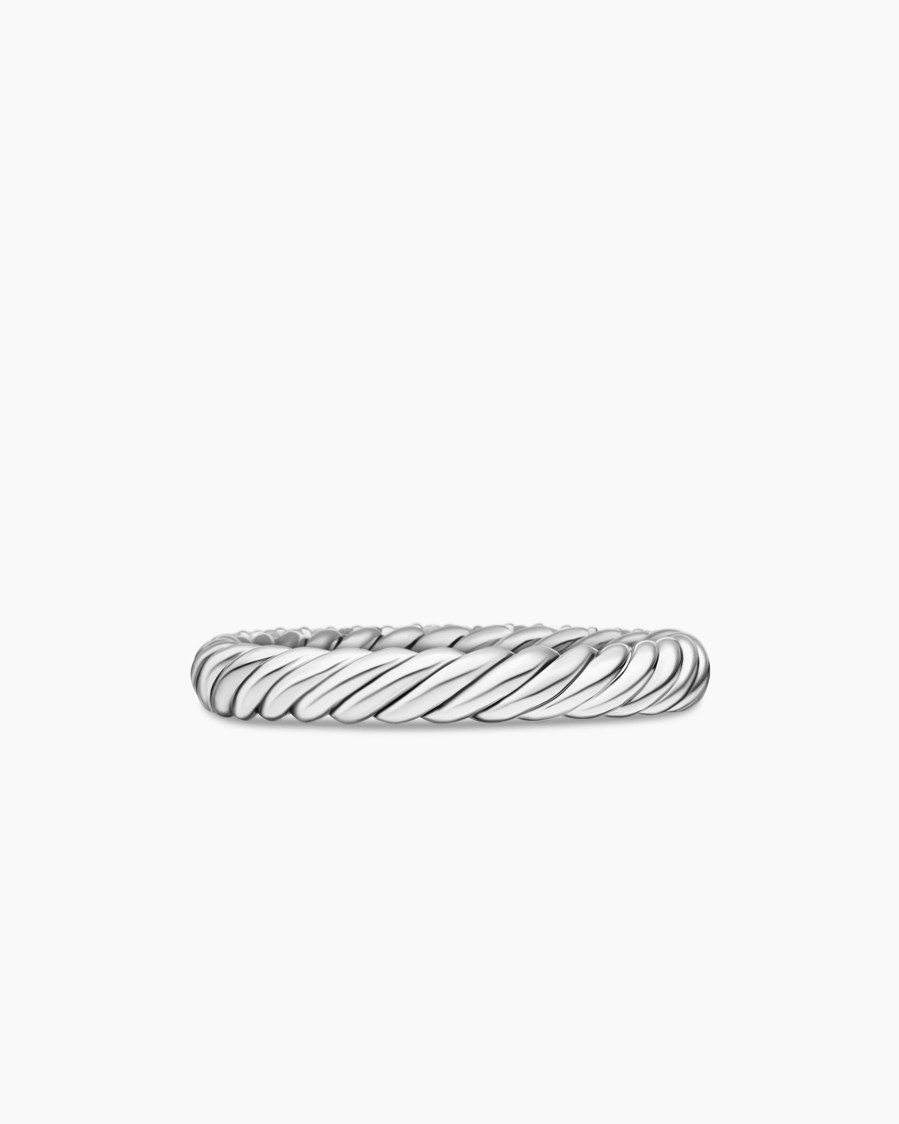 Petite Pavé Stack Ring in Sterling Silver with Diamonds, 3mm