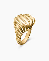 Sculpted Cable Pinky Ring in 18K Yellow Gold, 13mm