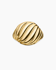 Sculpted Cable Pinky Ring in 18K Yellow Gold, 13mm