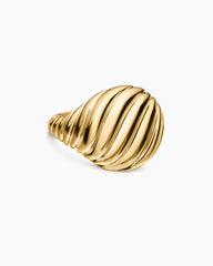 Sculpted Cable Pinky Ring in 18K Yellow Gold, 13mm