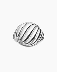 Sculpted Cable Pinky Ring in Sterling Silver, 13mm