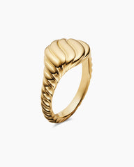 Sculpted Cable Pinky Ring in 18K Yellow Gold, 10mm