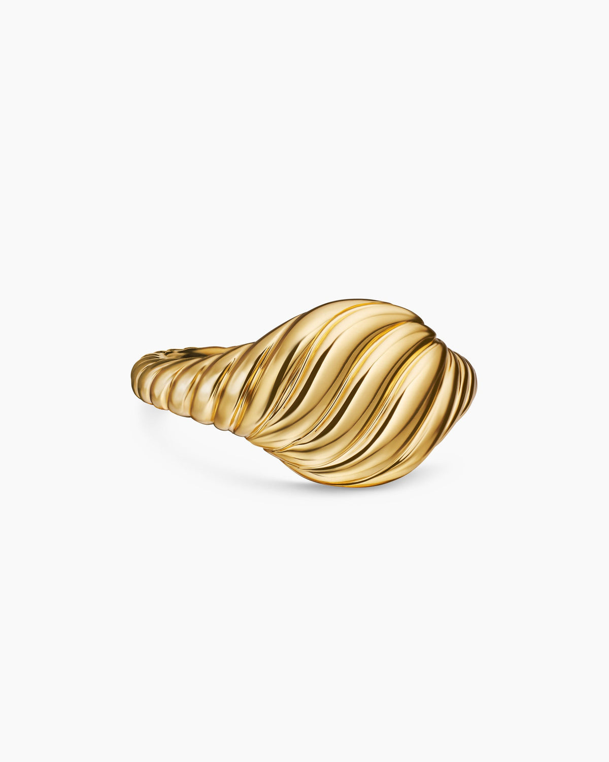 Sculpted Cable Pinky Ring in 18K Yellow Gold, 10mm