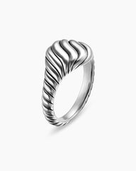 Sculpted Cable Pinky Ring in Sterling Silver, 10mm