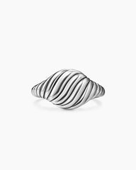 Sculpted Cable Pinky Ring in Sterling Silver, 10mm