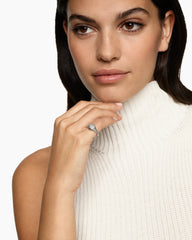 Sculpted Cable Pinky Ring in Sterling Silver, 10mm