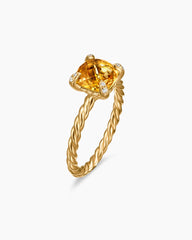 Chatelaine® Ring in 18K Yellow Gold with Citrine and Diamonds, 7mm