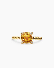 Chatelaine® Ring in 18K Yellow Gold with Citrine and Diamonds, 7mm