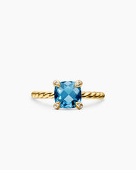 Chatelaine® Ring in 18K Yellow Gold with Hampton Blue Topaz and Diamonds, 7mm